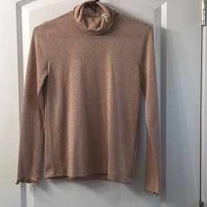 Jcrew NWT gold metallic turtleneck